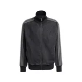 Campera adidas Originals modelo Adicolor Denim Firebird, confeccionada en tejido denim de efecto lavado en color negro. Presenta cuello alto, cierre frontal completo, bolsillos laterales y las clásicas tres tiras de la marca en las mangas.