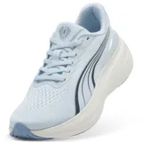 Championes Puma Scend Pro 3 para running y training, color celeste con detalles en azul oscuro y entresuela blanca.
