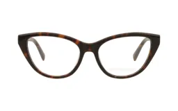 Armazón de lentes Demenego modelo 158/54 en diseño cat-eye con estampado carey en tonos marrones.