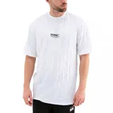 Remera negra de corte holgado con textura arrugada y logo de Puma estampado en el pecho.