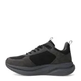 Championes urbanos Umbro modelo Fade, color negro con detalles en gris oscuro. Presentan una combinación de malla y material sintético en la capellada, con el logo de la marca en el lateral y una suela robusta de goma.