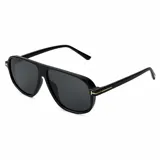 Lentes de sol Tyla de estilo aviador con armazón negro de policarbonato y detalles metálicos dorados en las bisagras. Cuentan con lentes oscuras con protección UV400.