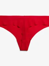 Colaless rojo de microfibra suave con bordes cortados a láser y logo de Calvin Klein estampado en la cadera.