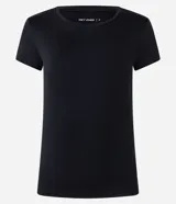 Remera deportiva de mujer marca Get Over, confeccionada en microfibra con acabado de tacto suave. Presenta cuello redondo, mangas cortas y un ajuste entallado al cuerpo, ideal para actividades físicas.