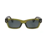 Lentes de sol I-Sea modelo Flynn, con armazón rectangular de acetato translúcido en color verde oliva y micas oscuras.