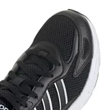 Championes deportivos Adidas modelo Eclyptix 2000, color negro con detalles en blanco. Presentan una parte superior de malla transpirable con refuerzos sintéticos, las icónicas tres bandas laterales en blanco y una suela de goma blanca con tecnología Adiwear para mayor durabilidad.
