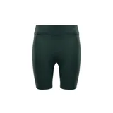 Shorts de ciclismo negros de tiro alto Nike, con logo blanco en la pierna izquierda.