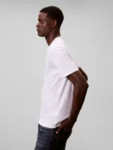 Remera básica Calvin Klein de manga corta y cuello redondo, en color blanco, con logo monograma estampado en el pecho.