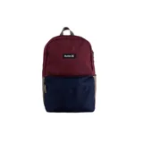 Mochila Hurley Aerial de poliéster color borgoña y azul marino, con logo estampado en el frente.