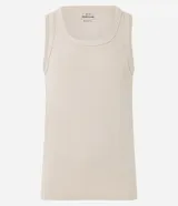 Musculosa masculina de corte regular, confeccionada en tejido acanalado de algodón con elastano. Presenta breteles medianos y diseño básico sin estampa.