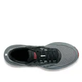 Championes Saucony Cohesion 16 para hombre, color gris con detalles en negro y rojo.