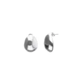 Pendientes de aleación con baño de plata, con diseño abovedado e irregular.