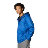 Campera impermeable Columbia modelo Watertight II, color azul, con capucha ajustable, cierre frontal, bolsillos laterales con cremallera y puños ajustables. Cuenta con tecnología Omni-Tech para mayor protección contra la lluvia.