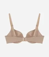 Soutien push up color piel, de microfibra, con breteles regulables y cierre trasero con gancho.