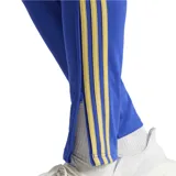 Pantalón deportivo Adidas color azul con detalles en blanco y dorado, parte de la colección Messi. Confeccionado en tejido transpirable AEROREADY y con bolsillos con cremallera.
