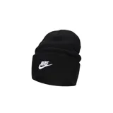 Gorro de lana negro con logo Nike bordado en blanco.