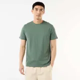 Camiseta de punto de corte recto y cuello redondo, con mangas cortas y diseño liso.
