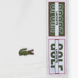 Short deportivo Lacoste color blanco, con cintura elástica y bandas laterales con estampado de la marca. Incluye el logo del cocodrilo bordado en la parte inferior derecha.