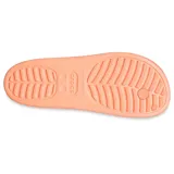 Ojotas Crocs modelo Classic Flip Platform, color salmón/durazno, con plataforma elevada y tiras tipo ojota con orificios para dijes Jibbitz™.