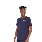 Remera Puma de hombre color negro, de corte clásico, con cuello en V y logo estampado en el pecho.