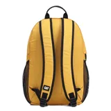 Mochila Caterpillar modelo Tokyo Urban Backpack, color mostaza, con compartimento principal acolchado para laptop de 15,6", correas de malla Airmesh ajustables y dos bolsillos laterales de malla.