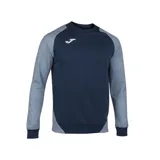 Buzo deportivo Joma Essential II azul marino con mangas raglán a rayas horizontales blancas y logo bordado en el pecho.