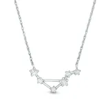 Collar de plata 925 con dije de la constelación de Libra adornado con circonias.