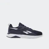 Championes Reebok Nanoflex TR 2 de color azul marino con detalles en blanco, diseñados para entrenamiento. Poseen capellada de malla transpirable, refuerzos sintéticos, clip de TPU en el talón para mayor estabilidad y suela de alta tracción.