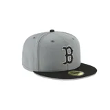 Gorro New Era 59Fifty del equipo de béisbol Boston Red Sox, con visera plana negra y logo bordado en el frente.