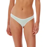 Bikini bottom color verde menta con ribete blanco.