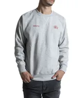 Buzo de felpa con cuello redondo, manga larga y puños acanalados. Presenta un estampado pequeño en color rojo en el pecho con la frase 'Faster than a shooting star' y un logo gráfico.