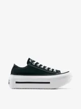 Championes Converse Chuck Taylor All Star Lift, color negro con plataforma blanca.