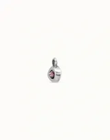 Charm de piercing plateado con forma de ojo, engastado con un cristal Swarovski color azul claro (light sapphire).