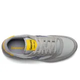 Championes Saucony Jazz Original, color gris con detalles en azul, amarillo y blanco.