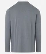 Remera deportiva azul para hombre, modelo comfort, confeccionada en tejido de poliéster con tecnología Dry, cuello redondo y mangas largas.