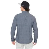 Camisa de manga larga color azul con textura.