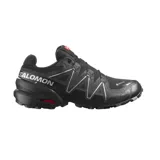 Championes de trekking y trail running Salomon Speedcross 6 GTX, color negro con detalles reflectantes plateados y suela con tecnología Contagrip.