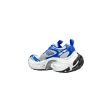 Championes Balenciaga 6XL Lace-Up de diseño robusto, combinando tonos azul, blanco y gris, con suela exageradamente ancha y estructura de malla con paneles sintéticos.