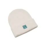 Gorro de lana Under Armour Half Time color blanco con logo bordado en azul.