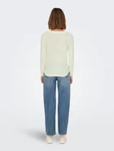 Sweater de punto con cuello redondo y manga larga, de corte regular y textura suave.