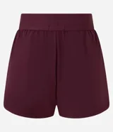 Short deportivo runner de la marca Get Over, color blanco, con cintura ancha elástica y bajo redondeado.