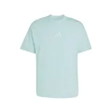 Remera Adidas All Season Szn de color verde menta, de corte holgado, con cuello redondo acanalado, mangas cortas y el logo de las 3 Barras bordado en el centro del pecho.