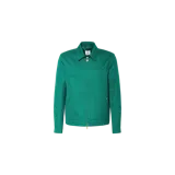 Campera Casablanca de jacquard color verde, con cierre frontal y bolsillos laterales.