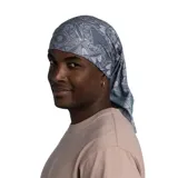 Cuello multifuncional Buff Coolnet Uv® Essi con estampado geométrico en tonos grises y blancos.