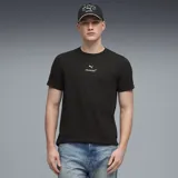 Remera de algodón negra con cuello redondo y manga corta. Presenta el logo de Puma y la marca McLaren Racing estampados en el centro del pecho.