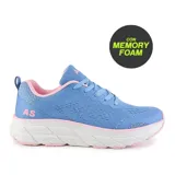 Championes deportivos American Sport Emma, color celeste con detalles en rosa y suela blanca.