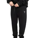 Pantalón jogger de hombre Tiffosi Pocket, color negro, con cintura elástica y cordón ajustable. Cuenta con bolsillos laterales con cierre y el logo de la marca bordado en el lateral izquierdo.