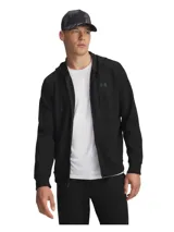 Buzo deportivo Under Armour con capucha y cierre frontal completo. Confeccionado en tejido ligero y de secado rápido, cuenta con bolsillos laterales y puños elásticos. Presenta el logo de la marca sutilmente aplicado en el pecho.