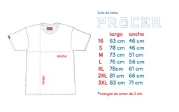 Remera blanca de algodón con estampado de un personaje con piluso en el pecho y estampados en ambas mangas.