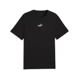 Remera Puma de manga corta y cuello redondo en color negro, con el logo de la marca estampado en el centro del pecho en color blanco.